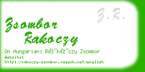 zsombor rakoczy business card